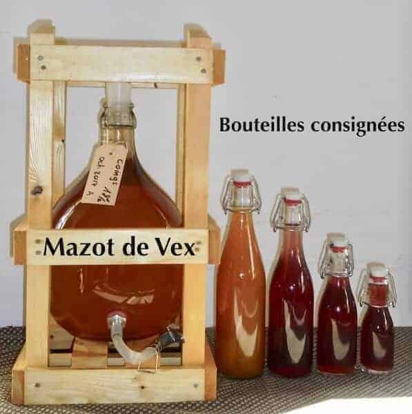 Mazot de Vex liqueur et eau de vie artisanale formats de bouteille