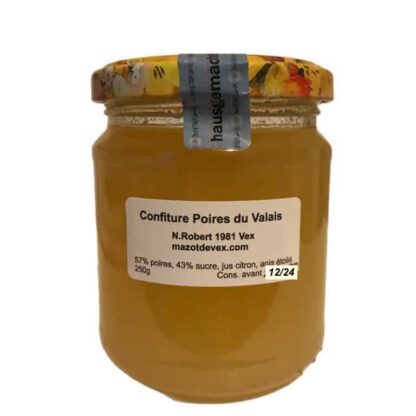 Confiture poires du Valais artisanale