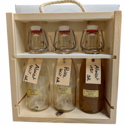 Coffret liqueur eau-de-vie abricot poire en cadeau – Image 3